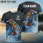 BlueJose Trout Fishing Dark Blue Sport Custom Name & Team Name 3D Shirts