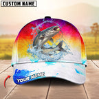 BlueJose Fishing Vibrant Sunset Personalized Cap (13 Breeds)