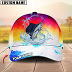 BlueJose Fishing Vibrant Sunset Personalized Cap (13 Breeds)