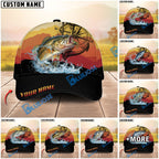 BlueJose Fishing Mountain Lake Legend Personalized Cap (13 Breeds)