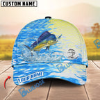 BlueJose Fishing Blue Lake Pattern Personalized Cap (13 Breeds)