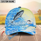 BlueJose Fishing Blue Lake Pattern Personalized Cap (13 Breeds)
