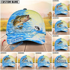 BlueJose Fishing Blue Lake Pattern Personalized Cap (13 Breeds)