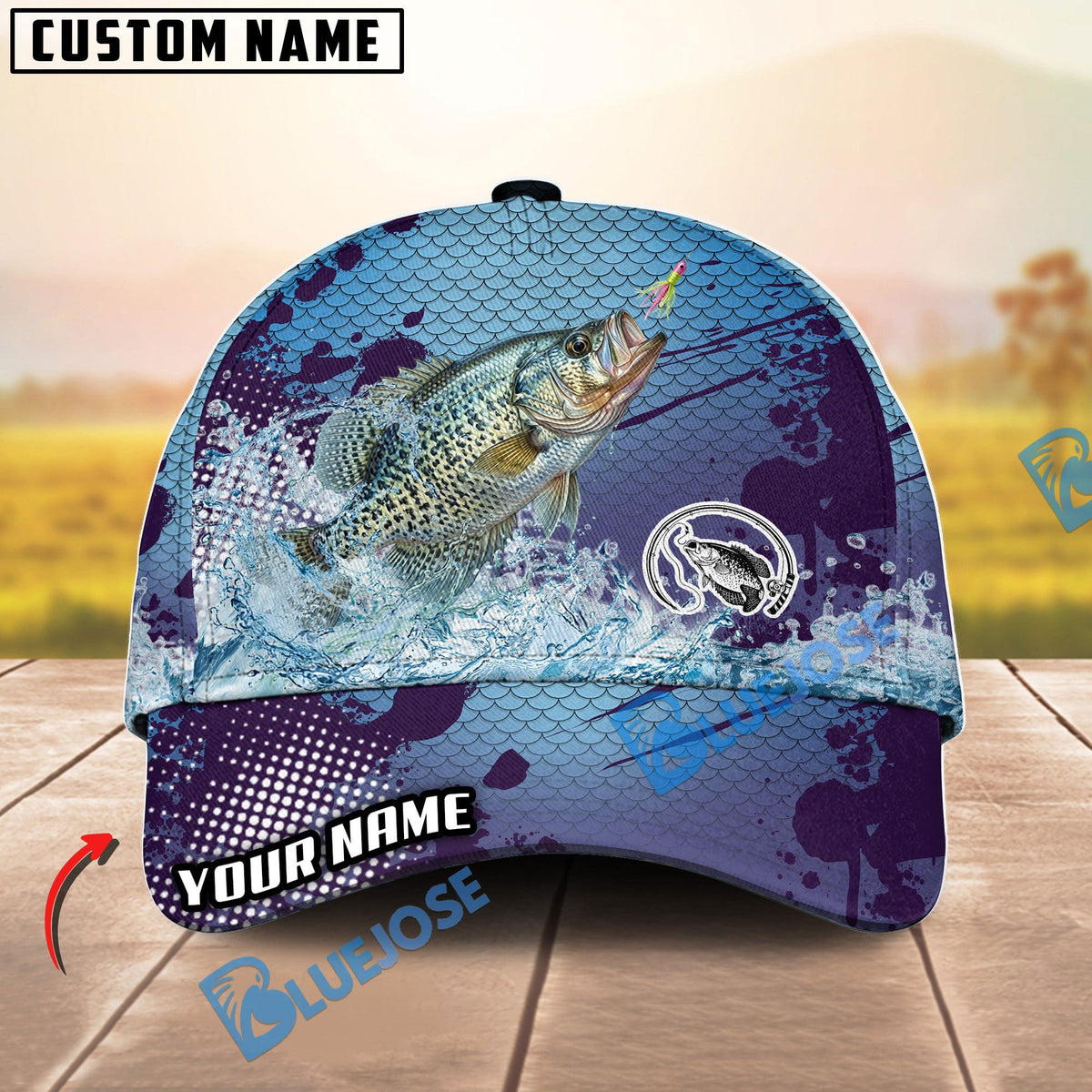 BlueJose Fishing Blue Wave Personalized Cap (13 Breeds)
