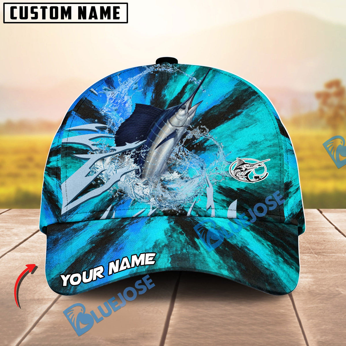 BlueJose Fishing Sharp Strike Personalized Cap (13 Breeds)