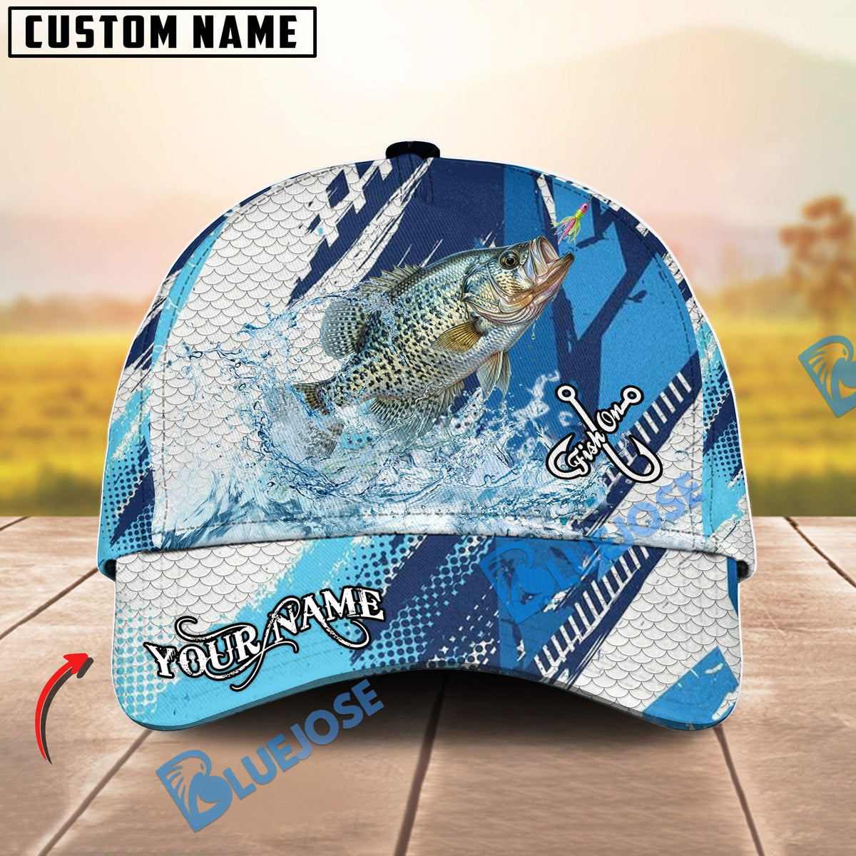 BlueJose Fishing Technical Fish Scale Personalized Cap (13 Breeds)