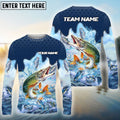 BlueJose Pike Fishing Sea Hunt Hook Name & Team Name 3D Shirts