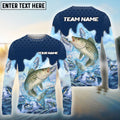 BlueJose Striped Bass Fishing Sea Hunt Hook Name & Team Name 3D Shirts
