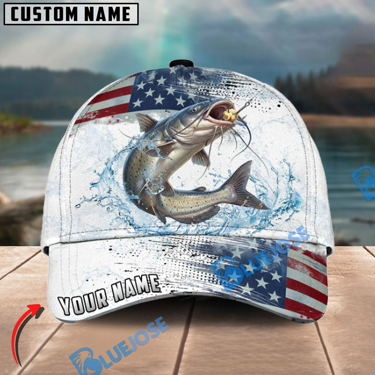 BlueJose Fishing Patriot Hunter Personalized Cap (13 Breeds)