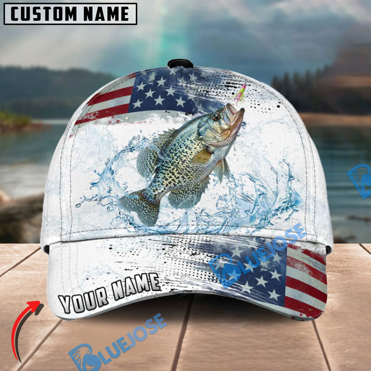 BlueJose Fishing Patriot Hunter Personalized Cap (13 Breeds)