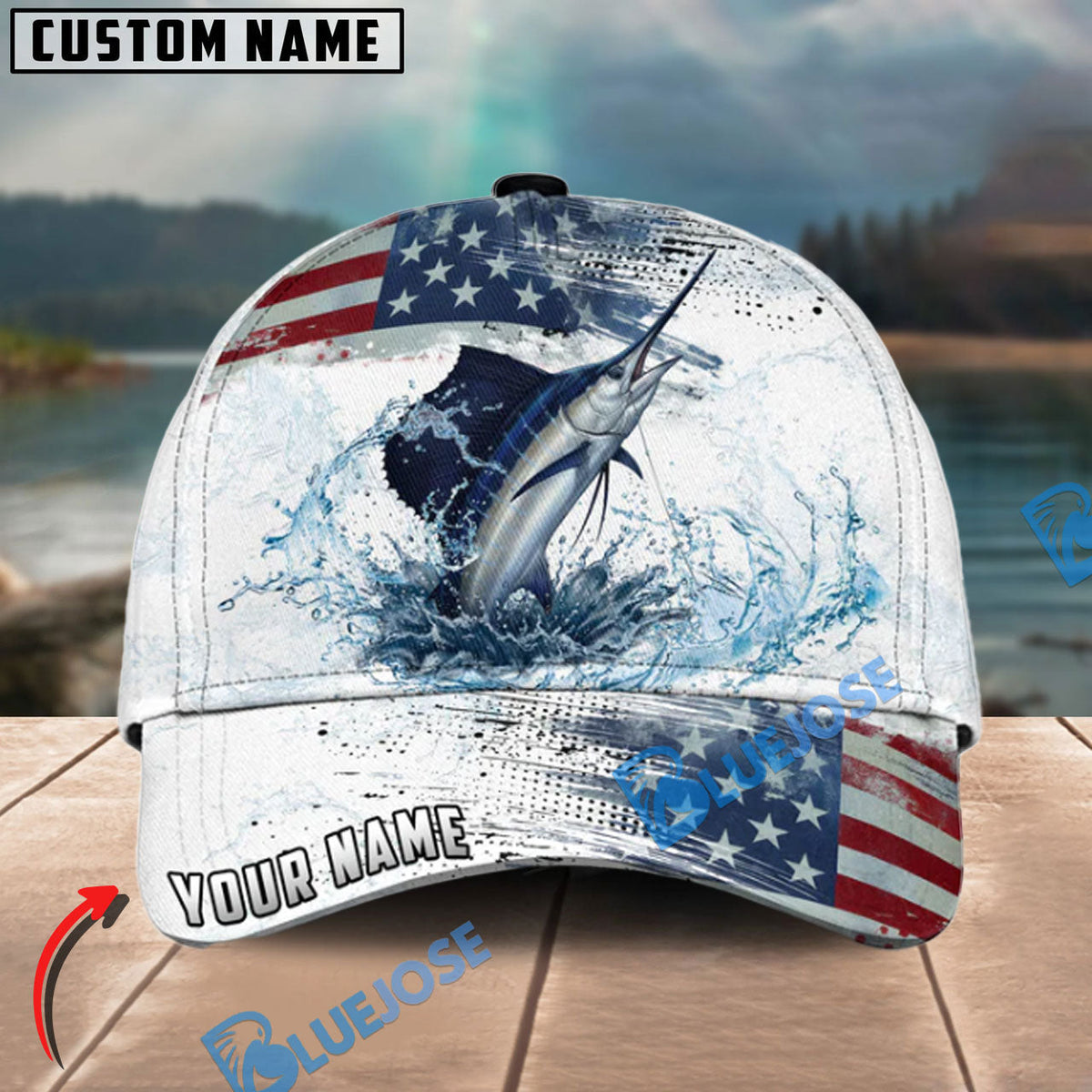 BlueJose Fishing Patriot Hunter Personalized Cap (13 Breeds)