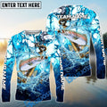 BlueJose Trout Fishing Marble Tide Catch Name & Team Name 3D Shirts