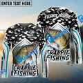 BlueJose Crappie Fishing Black Camo Sport Custom Name & Team Name 3D Shirts