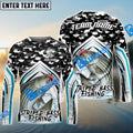 BlueJose Striped Bass Fishing Black Camo Sport Custom Name & Team Name 3D Shirts