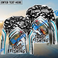 BlueJose Trout Fishing Black Camo Sport Custom Name & Team Name 3D Shirts