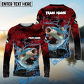 BlueJose Catfish Fishing Red Grunge Camo Design Name & Team Name 3D Shirts