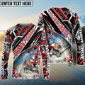 BlueJose Musky Fishing Red Grunge Camo Custom Name & Team Name 3D Shirts