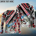 BlueJose Striped Bass Fishing Red Grunge Camo Custom Name & Team Name 3D Shirts