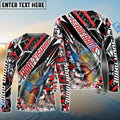 BlueJose Trout Fishing Red Grunge Camo Custom Name & Team Name 3D Shirts