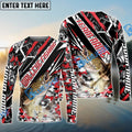 BlueJose Walleye Fishing Red Grunge Camo Custom Name & Team Name 3D Shirts