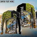 BlueJose Crappie Fishing Jungle Camo Custom Name & Team Name 3D Shirts