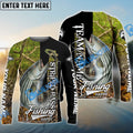 BlueJose Striped Bass Fishing Jungle Camo Custom Name & Team Name 3D Shirts