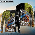 BlueJose Trout Fishing Jungle Camo Custom Name & Team Name 3D Shirts