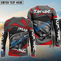 BlueJose Trout Fishing Red Gray Spinning Pattern Custom Name & Team Name 3D Shirts