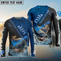 BlueJose Catfish Fishing Blue Camo Sport Rod Custom Name & Team Name 3D Shirts