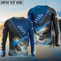 BlueJose Striped Bass Fishing Blue Camo Sport Rod Custom Name & Team Name 3D Shirts