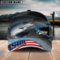 BlueJose Salmon Fishing Skinfish Flag Of United States Pattern Personalized Cap