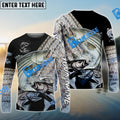 BlueJose Striped Bass Fishing Skin Pattern Performance Fishing Custom Name Long Sleeves