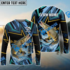 BlueJose Fishing Lightning Pattern Sport Custom Name & Team Name 3D Shirts