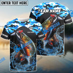 BlueJose Trout Fishing Blue Camo Sport Custom Name & Team Name 3D Shirts