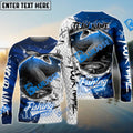 BlueJose Catfish Fishing Dark Blue Skin Sport Custom Name & Team Name 3D Shirts