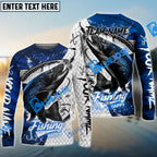 BlueJose Trout Fishing Dark Blue Skin Sport Custom Name & Team Name 3D Shirts