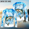 BlueJose Salmon Fishing Blue Sea Catching Design Name & Team Name 3D Shirts