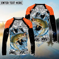 BlueJose Pike Fishing Gray Crimson Catch Design Name & Team Name 3D Shirts