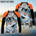 BlueJose Trout Fishing Gray Crimson Catch Design Name & Team Name 3D Shirts