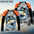 BlueJose Tuna Fishing Gray Crimson Catch Design Name & Team Name 3D Shirts