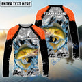 BlueJose Walleye Fishing Gray Crimson Catch Design Name & Team Name 3D Shirts
