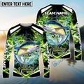 BlueJose Tuna Fishing Green Happy Hook Design Name & Team Name 3D Shirts