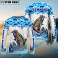 BlueJose Trout Fishing Blue Water Camo Custom Name & Team Name 3D Shirts