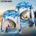 BlueJose Pike Fishing Blue Water Camo Custom Name & Team Name 3D Shirts