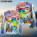 BlueJose Mahi-mahi Fishing American Flag Beer Custom Name & Team Name 3D Shirts