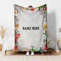 BlueJose Custom Name Fishing Bait Pattern Blanket