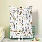 BlueJose Custom Name Fishing Pattern Blanket