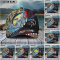 BlueJose Fishing Camo Flag Patriot Personalized Cap (11 Breeds)