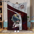 BlueJose Custom Name Catfish Fishing Red Blanket