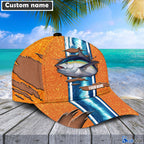BlueJose Tuna Orange Personalized Fishing Classic Cap